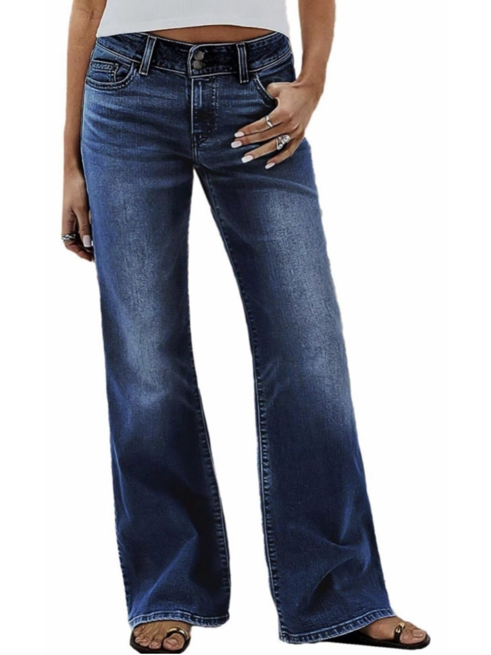 Flamingals Mid Rise Straight Leg Jeans L